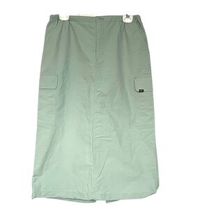 Skirt Vans W Riley Parachute Cargo Midi Size M Pockets Fly Drawstring in Hem